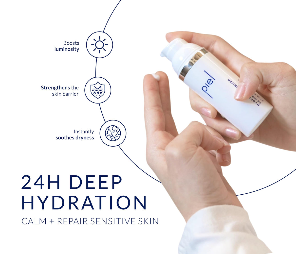 Hydra Moisturizer 24Hrs Lightweight Facial Cream with Beta - PIEL BY MIGUELINA CALDERON Official Imagery - 3