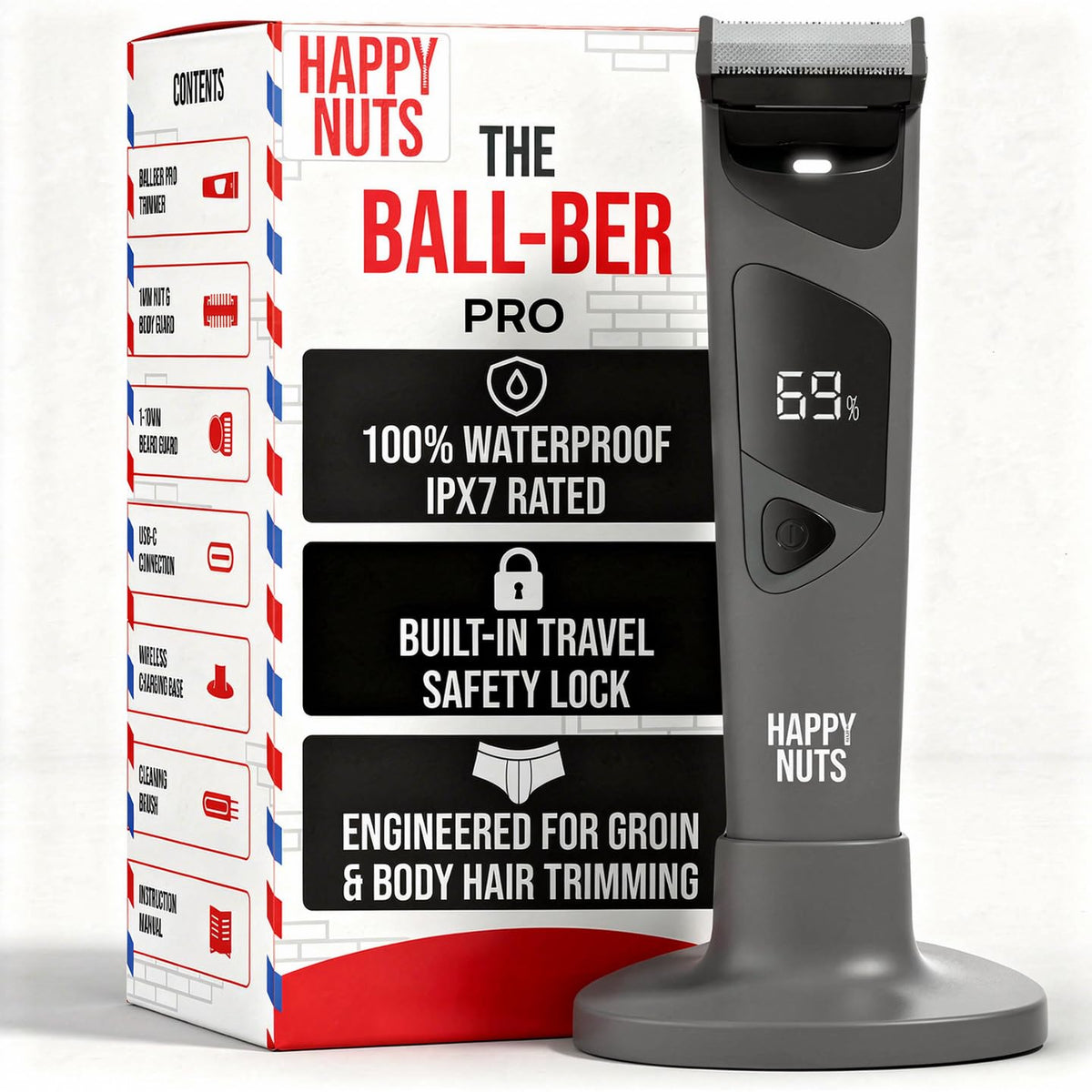 HAPPY NUTS The Ballber Pro Electric Groin Body Hair Trimmer - HAPPY NUTS Official Imagery - 8