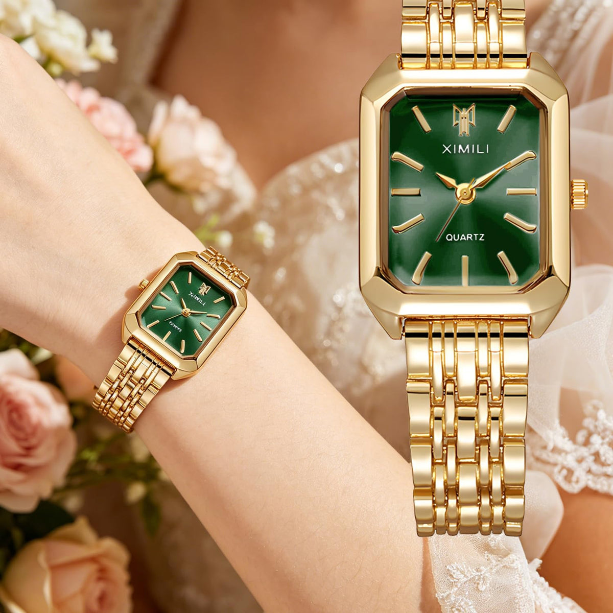 4 Pack Gold Watches for Women with Vintage Stainless Steel - haodmius Official Imagery - 4