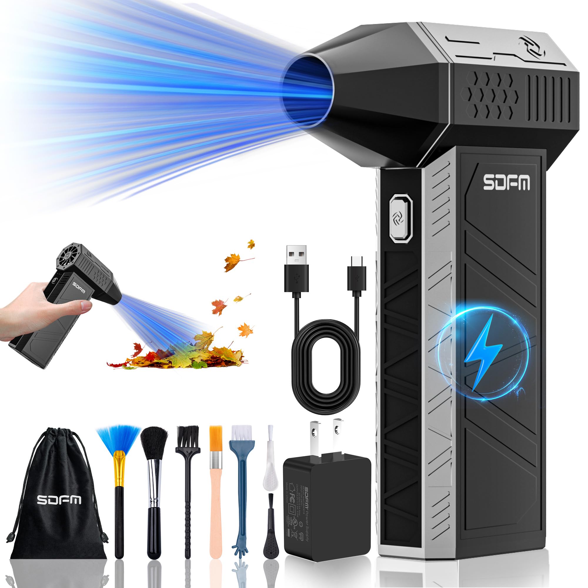 SDFM Compressed Air Duster - 3-Gear Adjustable Rechargeable Air Duster - SDFM Official Product View 9