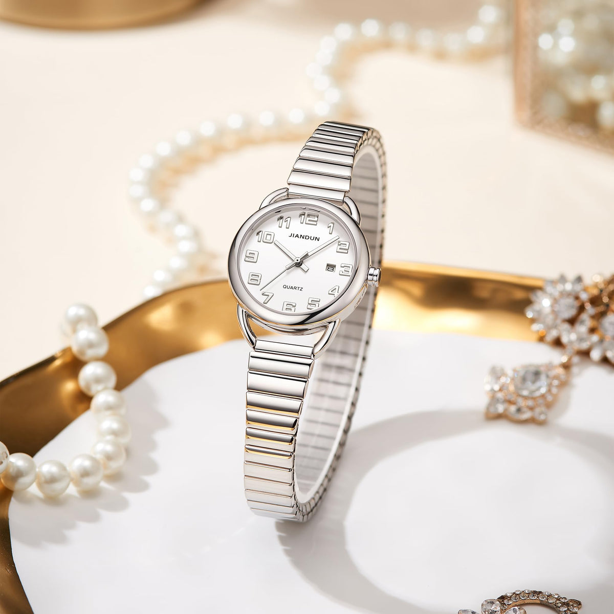 JIANDUN Waterproof Petite Gold Watch Classic Women s Elegant - JIANDUN Official Imagery - 5