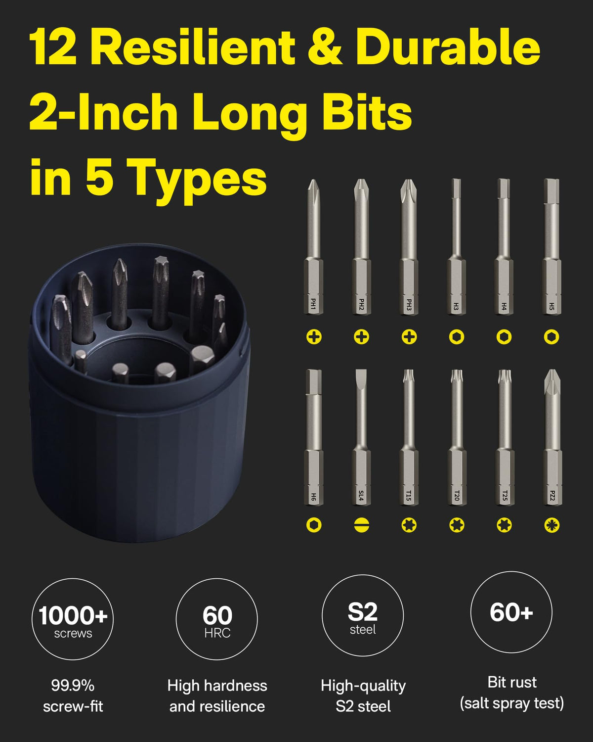 HOTO 12 in 1 Electric Screwdriver Rechargeable Cordless - HOTO Official Imagery - 8