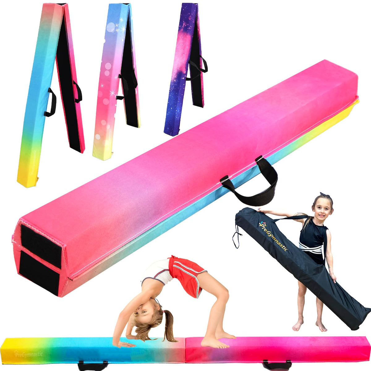 6FT 8FT 9 5FT Folding Balance Beam for Kids Ages 3 12 - PreGymnastic Official Imagery - 8