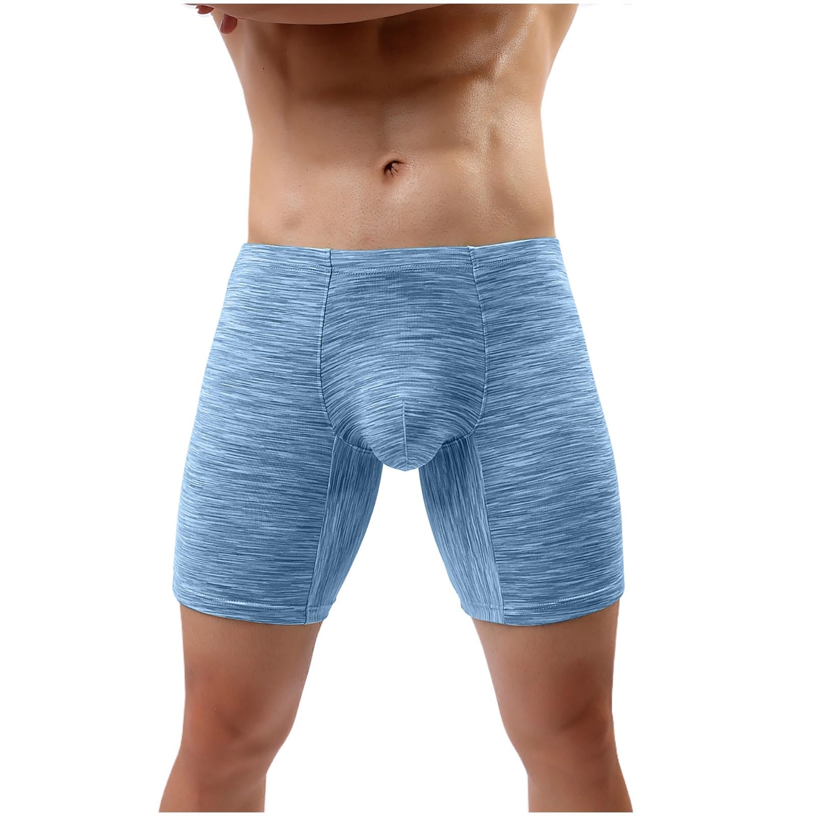 Long Leg Boxer Briefs for Men Compression Stretchy Cotton Underwear Bi - View 1