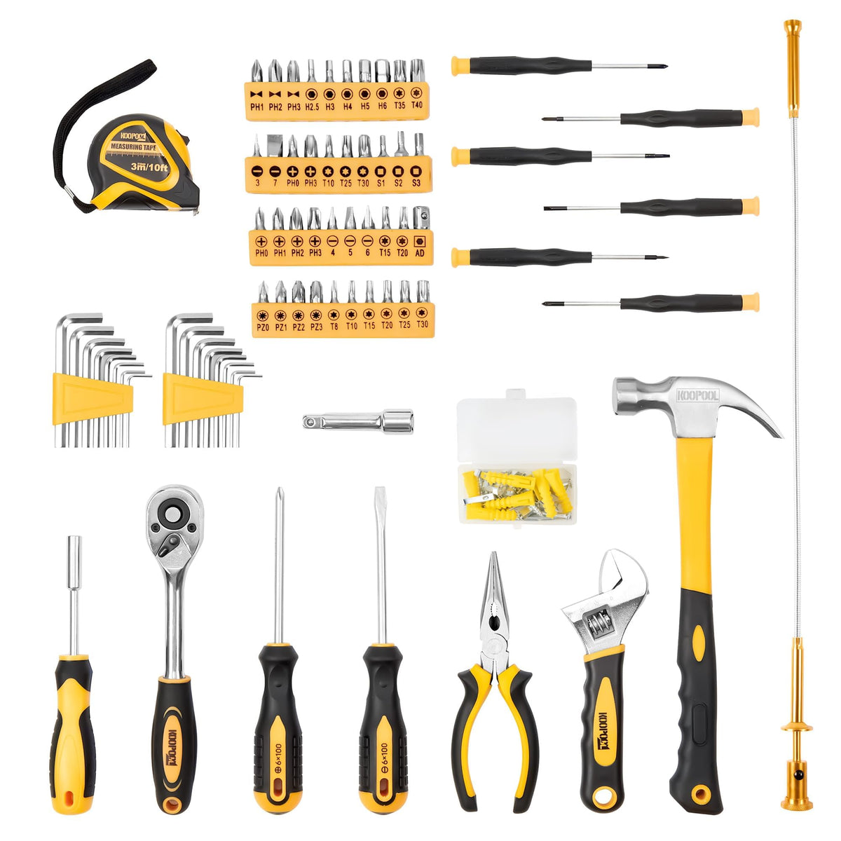 Tool Set Basic Tool Kit for Car Small Tool Box for Home with - KOOPOOL Official Imagery - 5