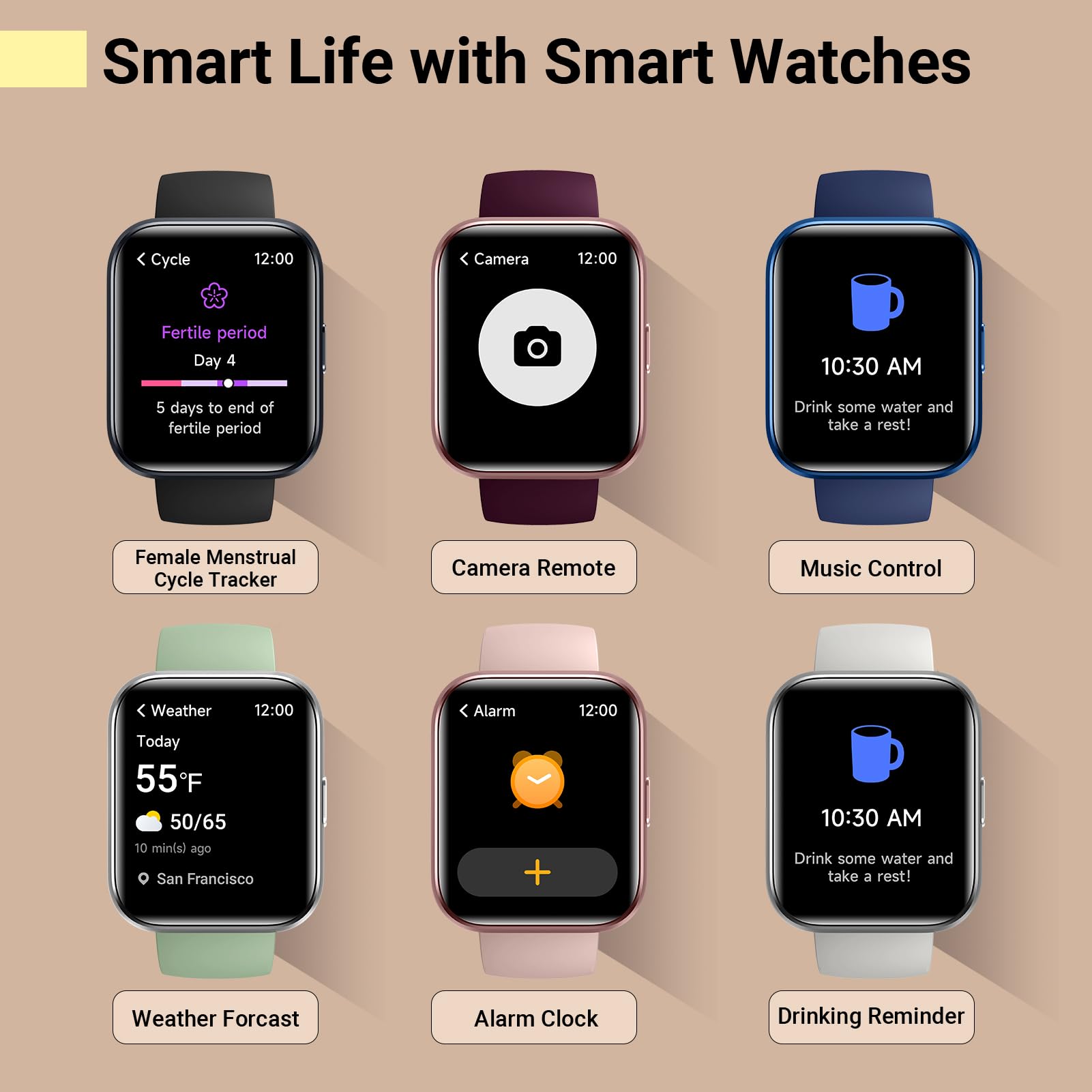 Quican Smart Watches for Women, Smart Watch for Android Phones & iPhon - View 6