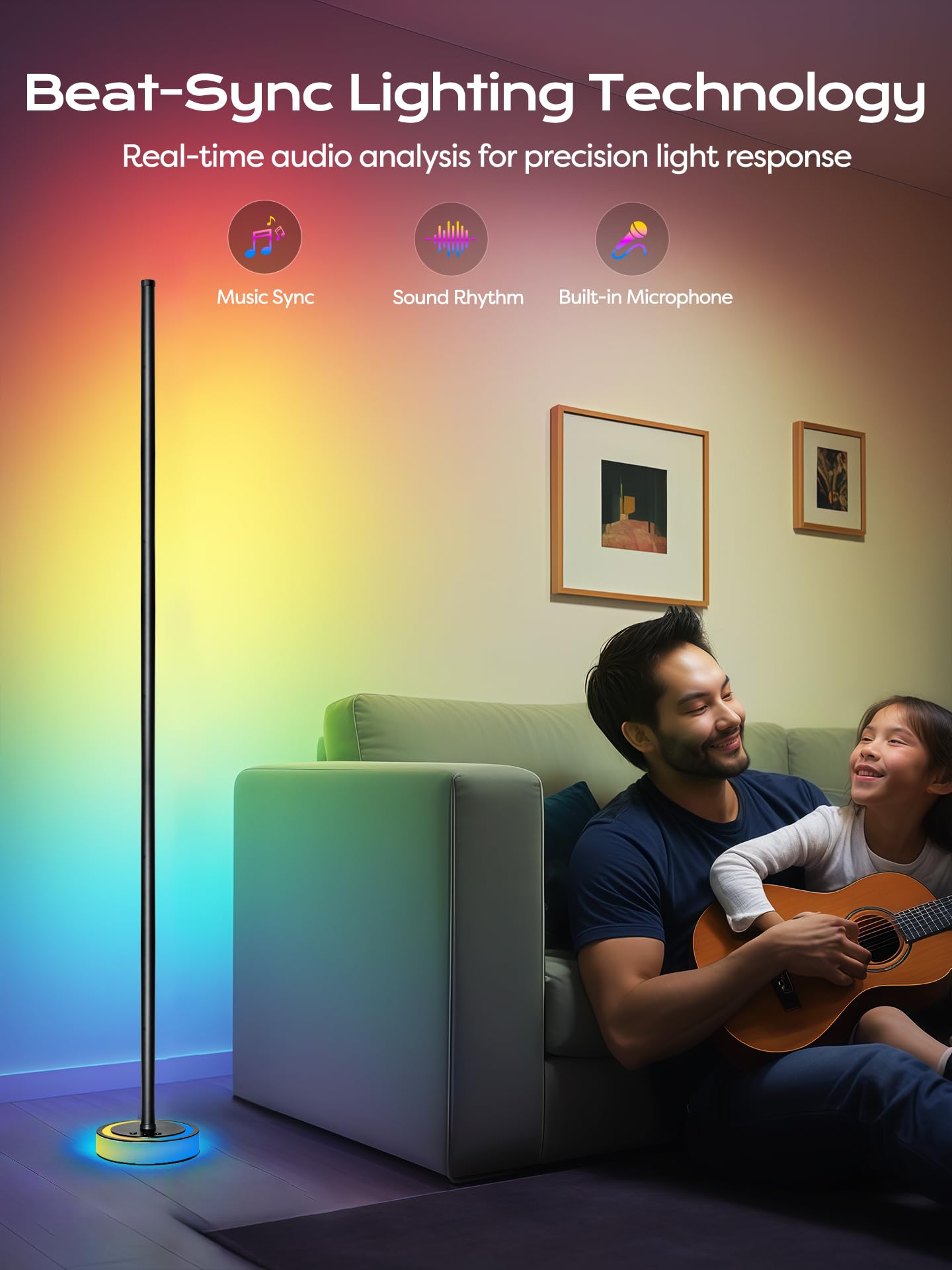 BRINGUX Smart Corner Floor Lamp, RGBICW LED Standing Lamp with App Control, 16 M - BRINGUX Official Product View 5