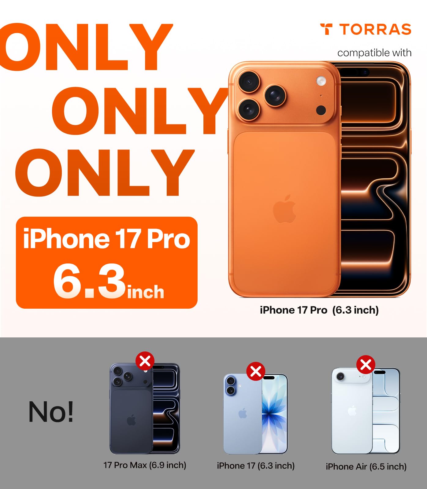 Elefair Tech TORRAS for iPhone 17 Pro Case Crystal Clear, Upgraded Anti - - Elefair Tech Official Product View 4