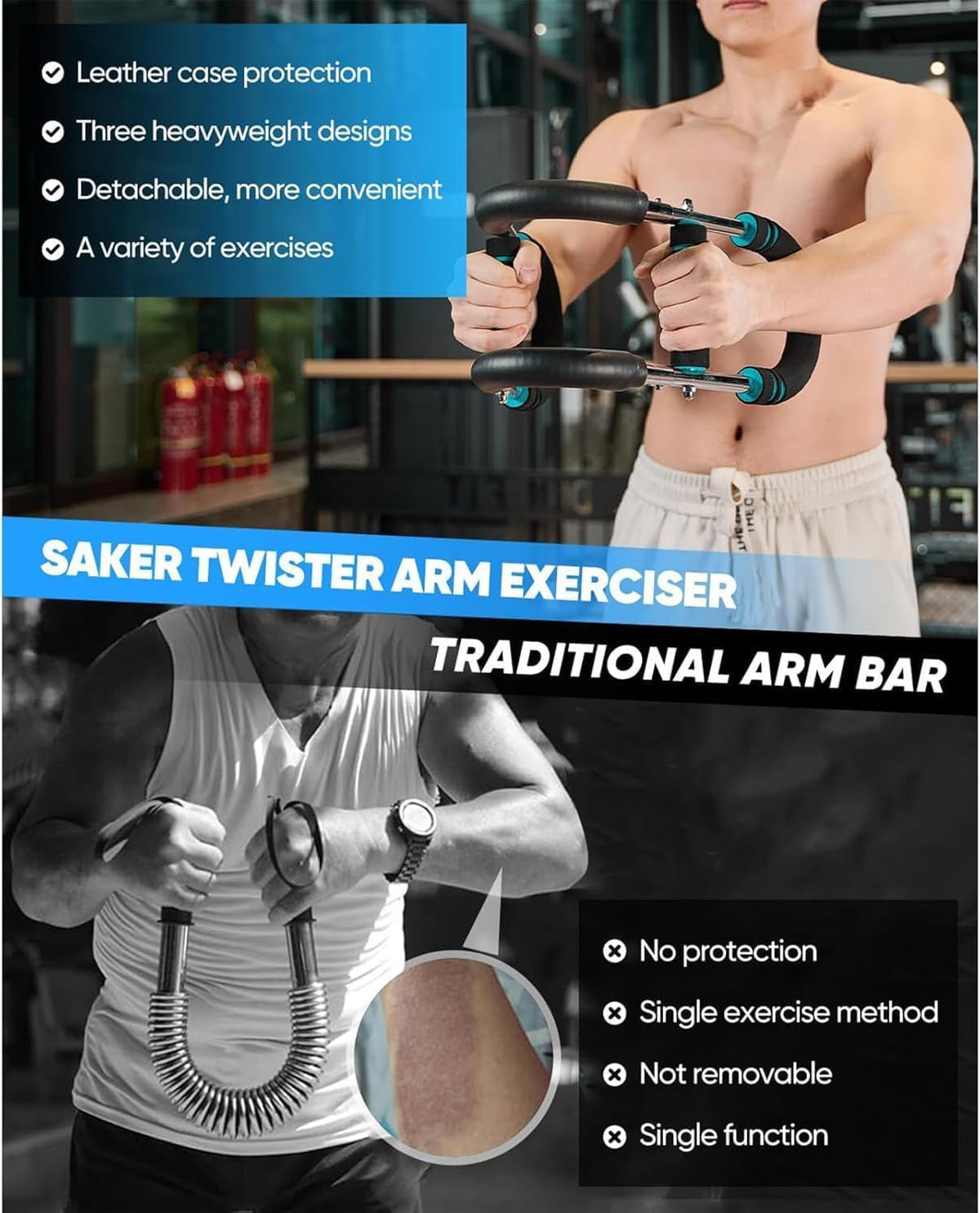 LYKAN Twister Arm Trainer 40 100lb Adjustable Chest Workout - LYKAN Official Imagery - 5
