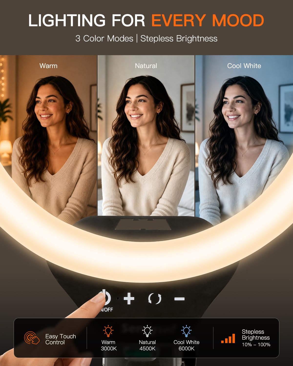 SENSYNE Ring Light with Stand 50 Phone Tripod with Wireless - SENSYNE Official Imagery - 4
