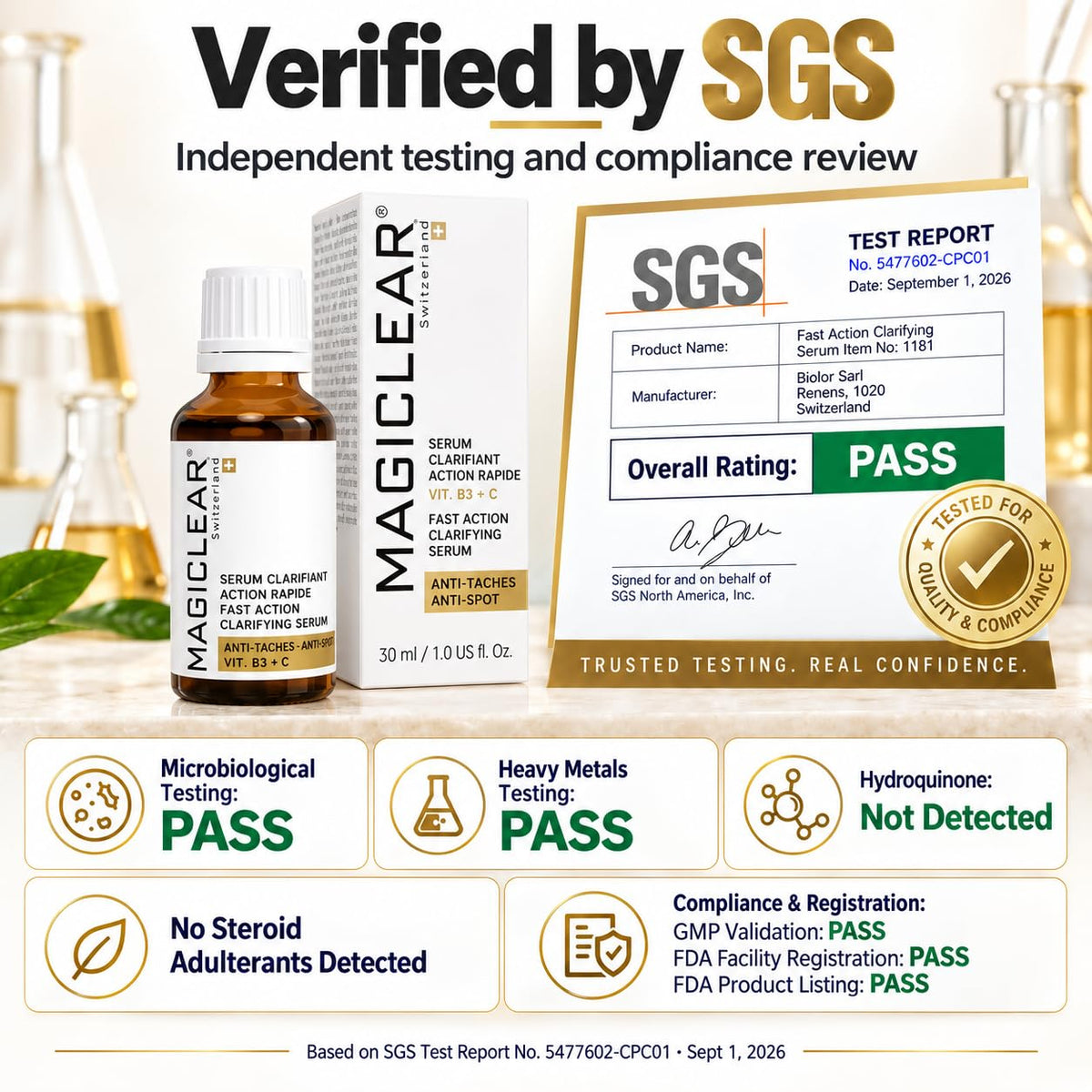 Luxury Swiss Dark Spot Remover for Face Body Serum Cream gel - MAGICLEAR Official Imagery - 3