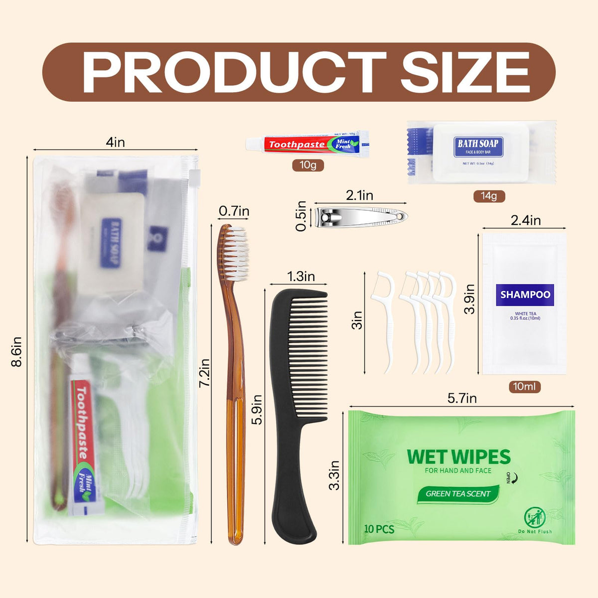 Travel Size Toiletries Kit Individually Packed Personal - Gisdo Official Imagery - 3