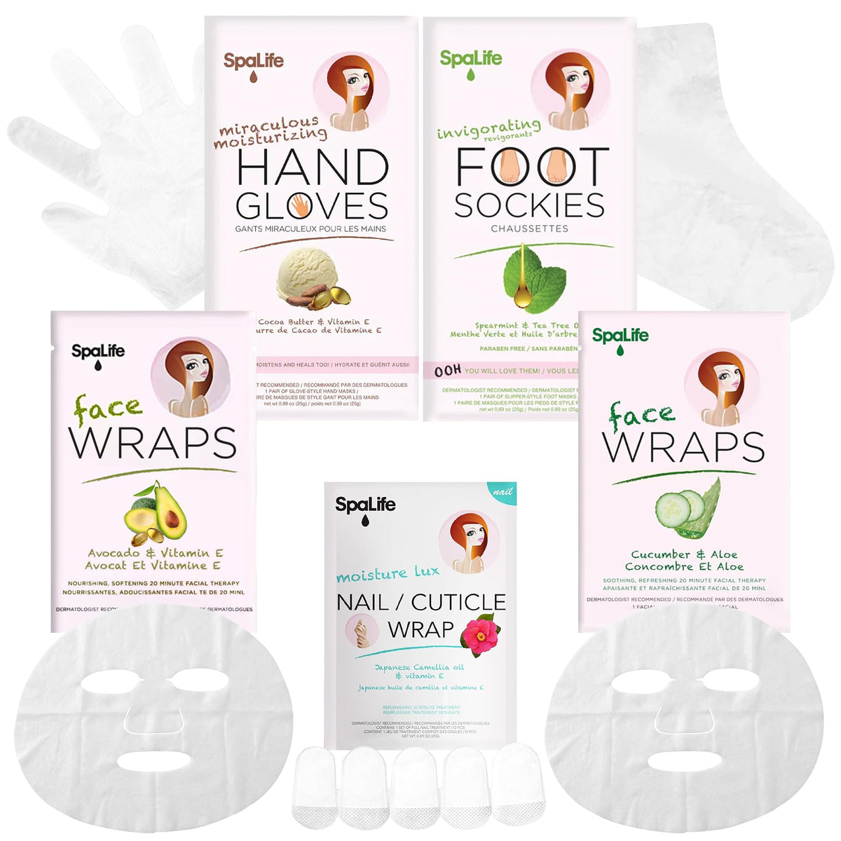 SpaLife 10 Piece Korean Face Mask Moisturizing Hand Gloves - SpaLife Official Product Imagery - 1