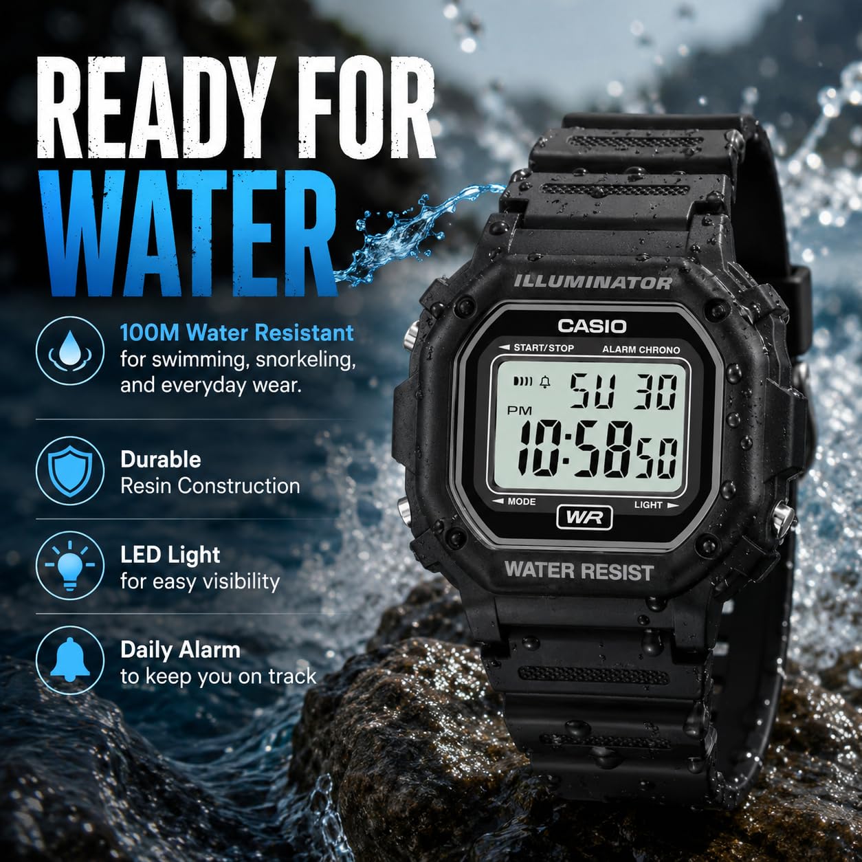 Casio F108WH Series | Men's Digital Watch | Illuminator | Water Resist - View 5