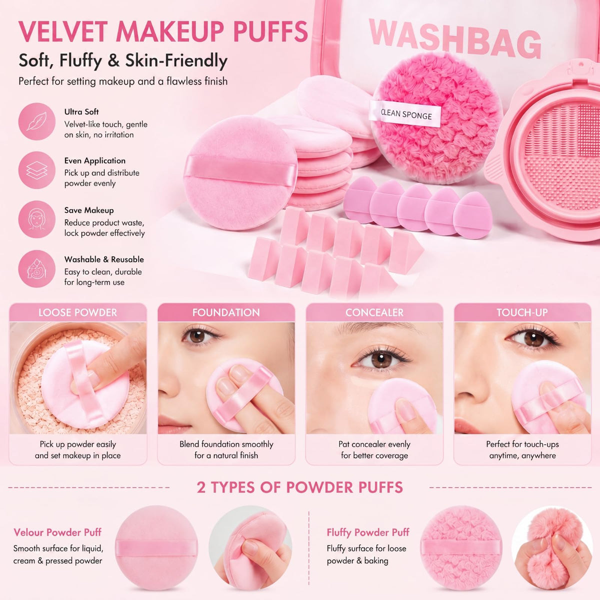 72 Pcs Pink Makeup Brushes Set Professional Makeup Kit for - Ferrochef Official Imagery - 7