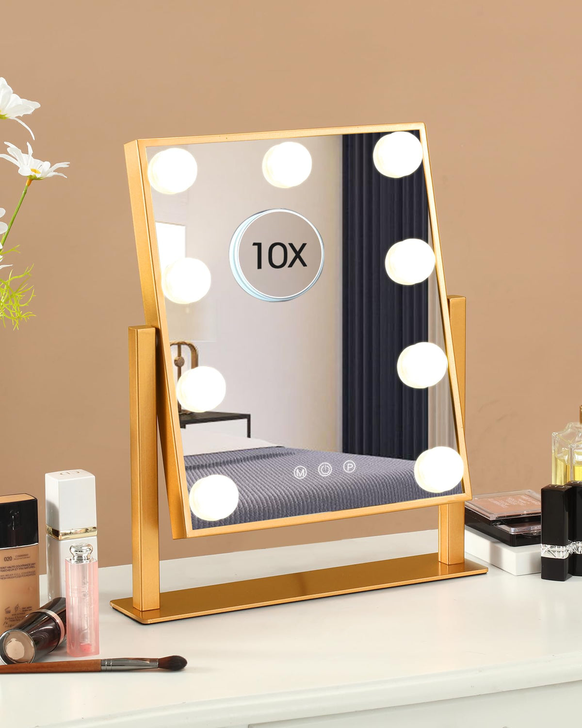 Lighted Makeup Mirror White Vanity Mirror with Lights 9 LED - BWLLNI Official Imagery - 8