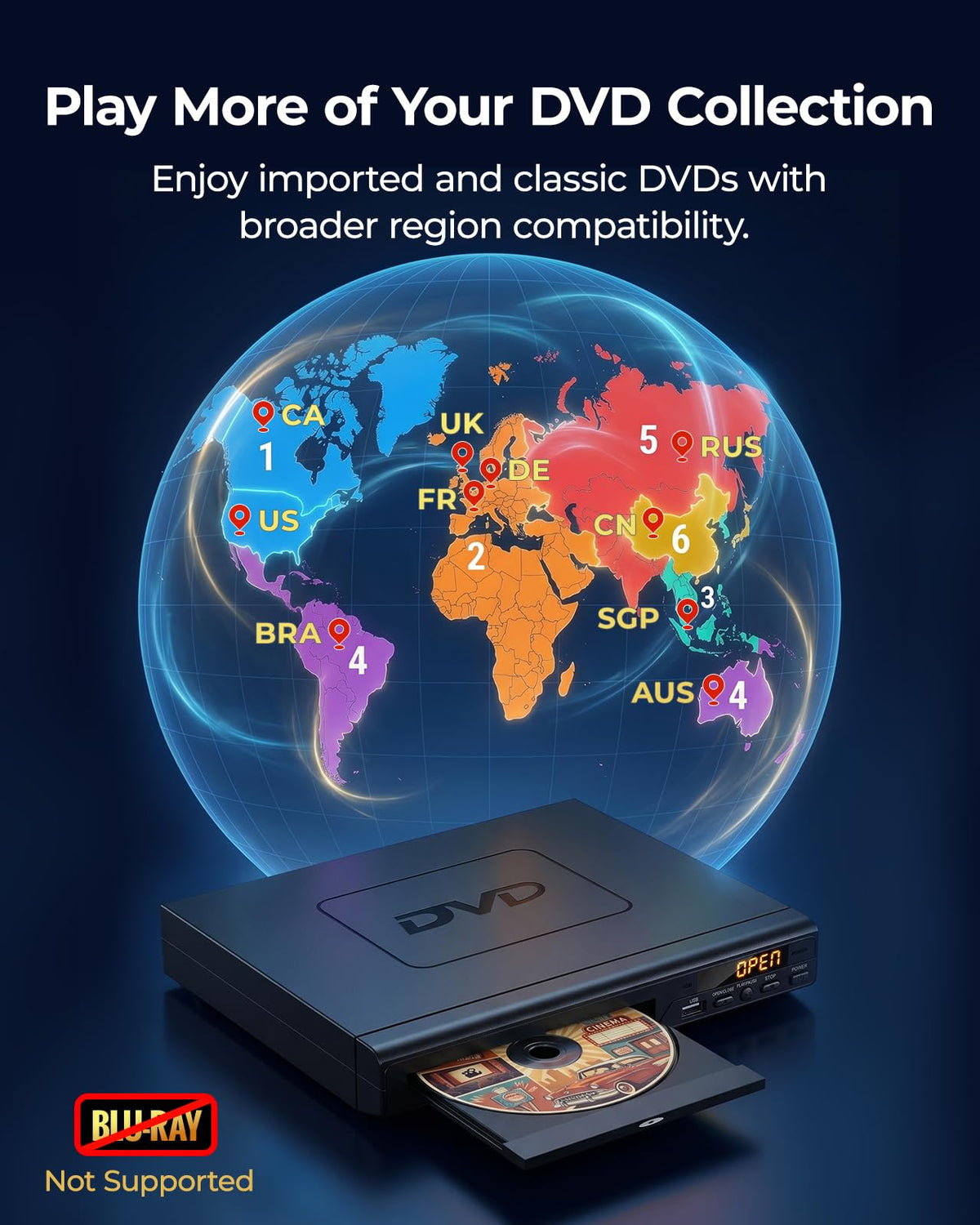 ELECTCOM PRO Region Free DVD Player for TV with HDMI - ELECTCOM PRO Official Imagery - 6