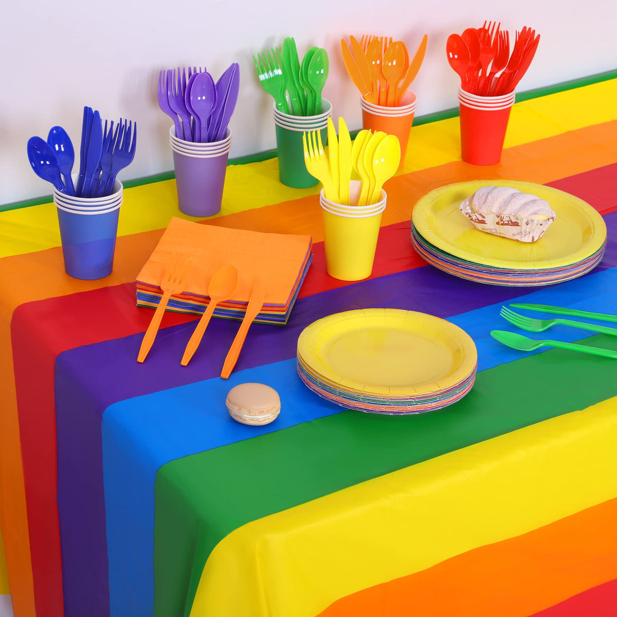 Ruisita 193 Pieces Rainbow Party Supplies Include Disposable - Ruisita Official Imagery - 5