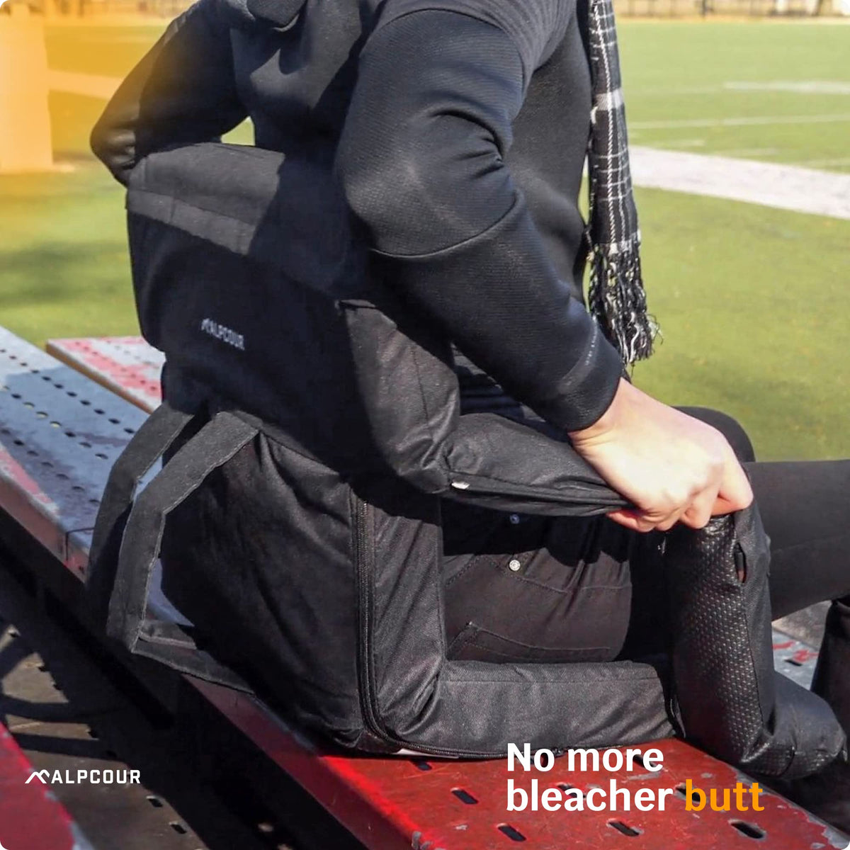 Reclining Stadium Seat Wide Bleacher Chair with Back Support - Alpcour Official Imagery - 3