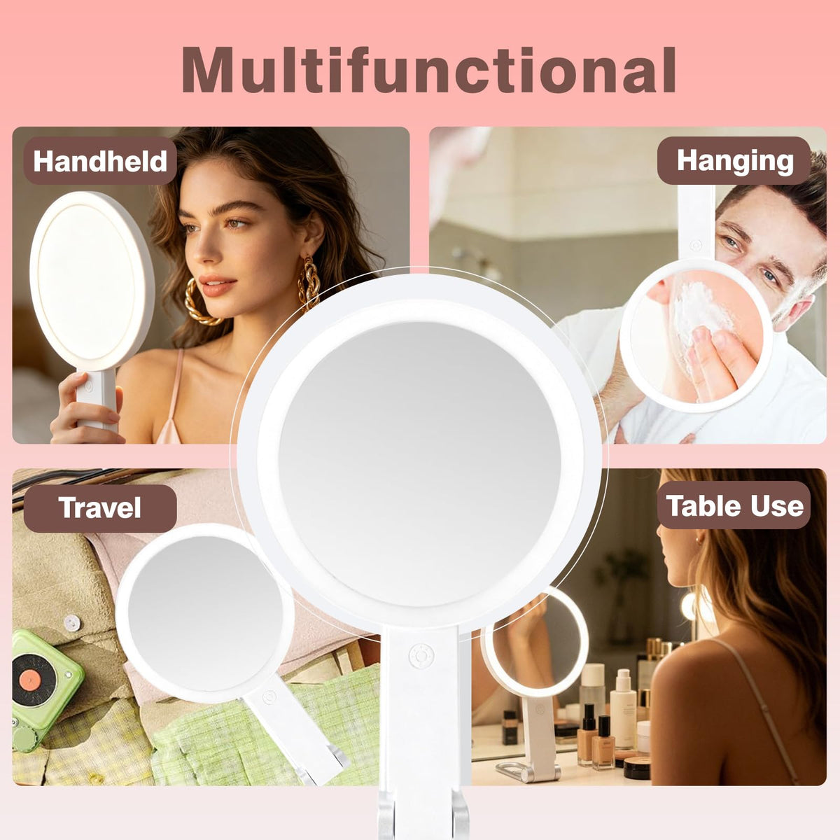Led Two Sided Travel Makeup Mirror with Light 1X 30X - Premium Selection Official Imagery - 3