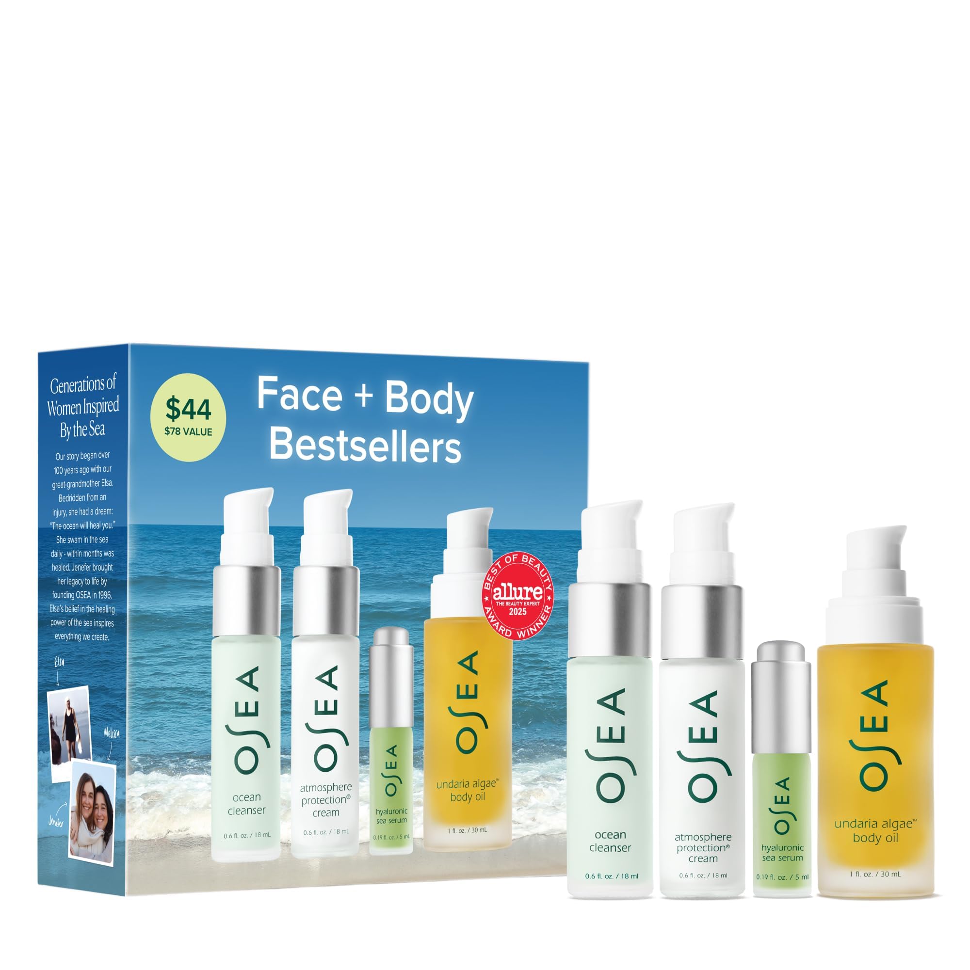 OSEA Face + Body Bestsellers, 4-Piece Skin Care Travel-friendly Set - OSEA Official Product View 2