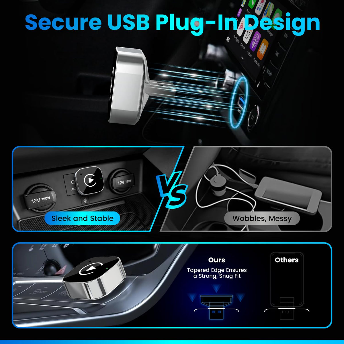2026 Wireless CarPlay Android Auto Adapter 2 in 1 Convert - Ryvlan Official Imagery - 7
