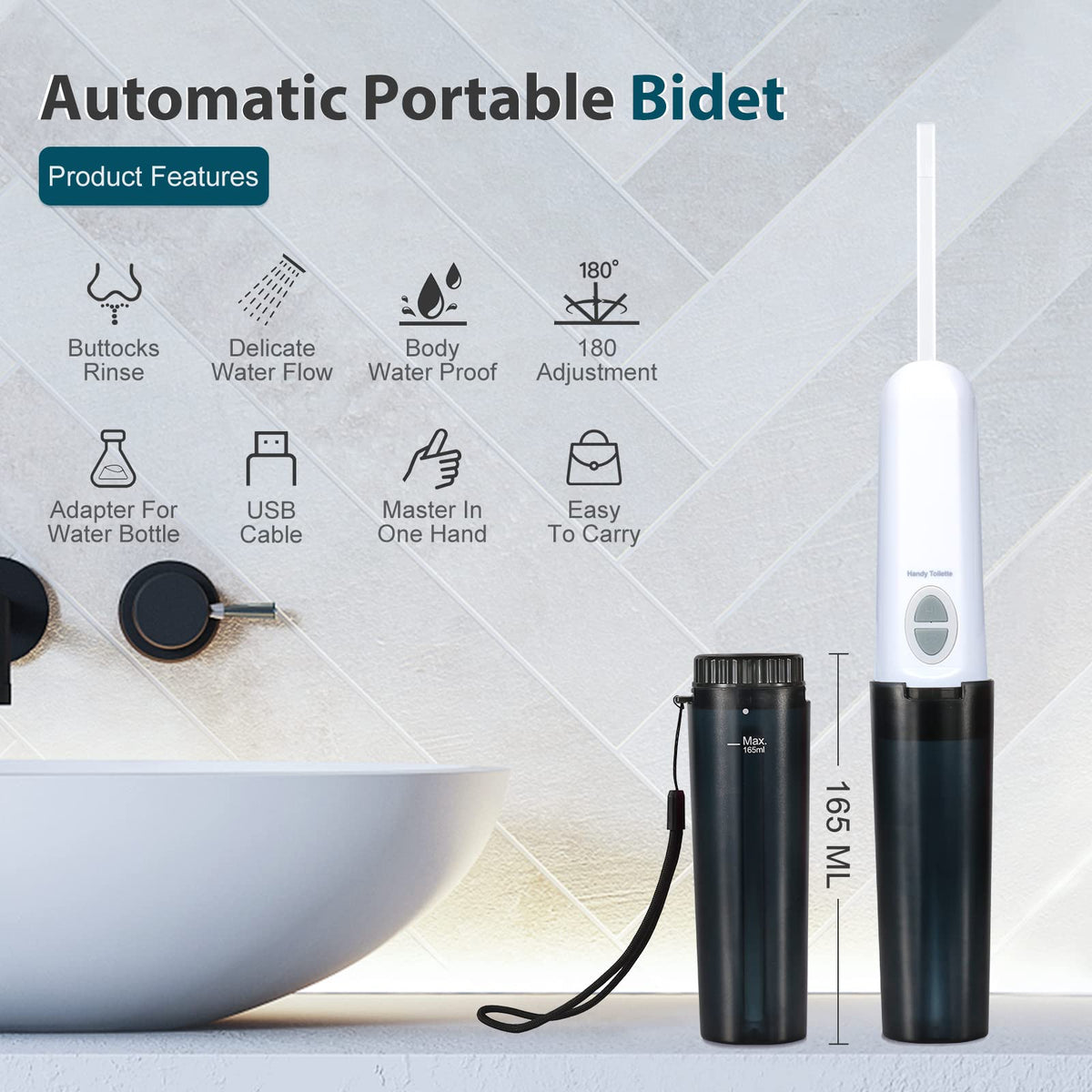 Portable Bidet for Handheld Electric Sprayer Personal - FOOFOO Official Imagery - 3
