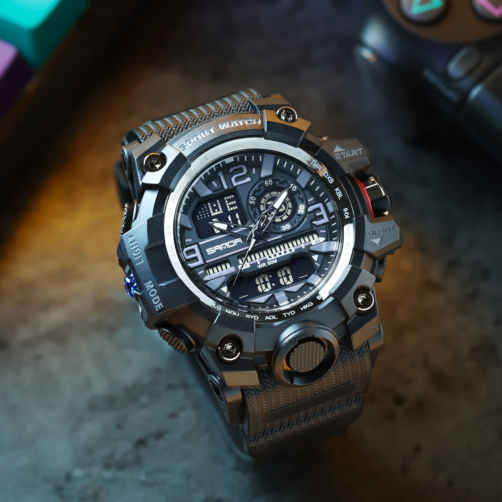 KXAITO Men's Military Sports Watch – LED Dual Dial