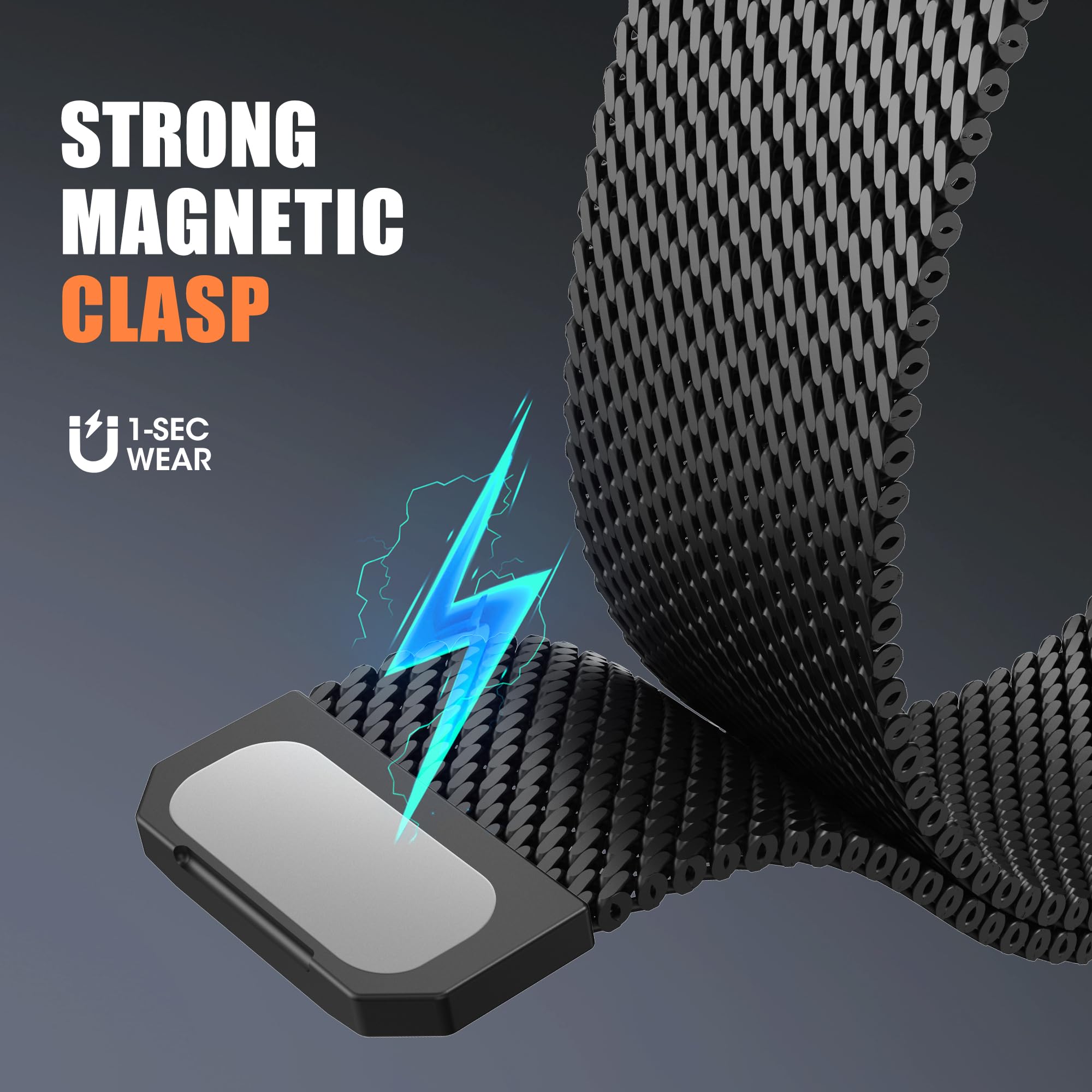 WADELIZ Milanese Loop Compatible for Apple Watch Ultra 3 2 1 Band 49 4 - View 3