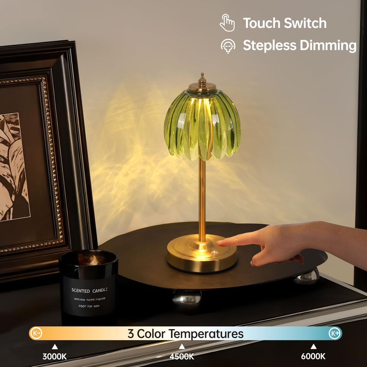 Shenmoyl Tulip Table Lamp with 5000mAh Battery Touch Control - Shenmoyl Official Imagery - 4