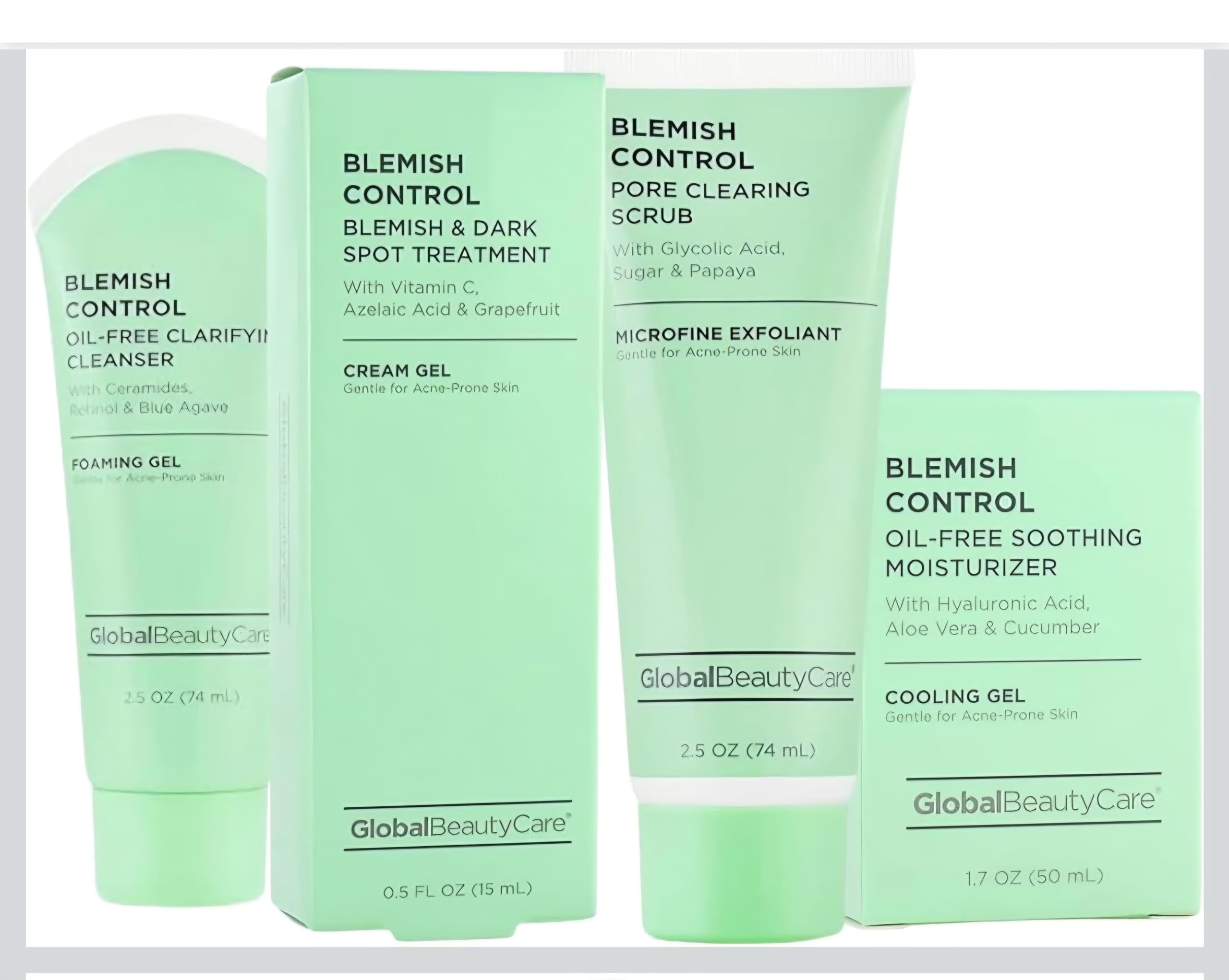 Blemish Control Skincare 4-Piece Kit- Facial Cleanser (2.5oz), & - Product Imagery
