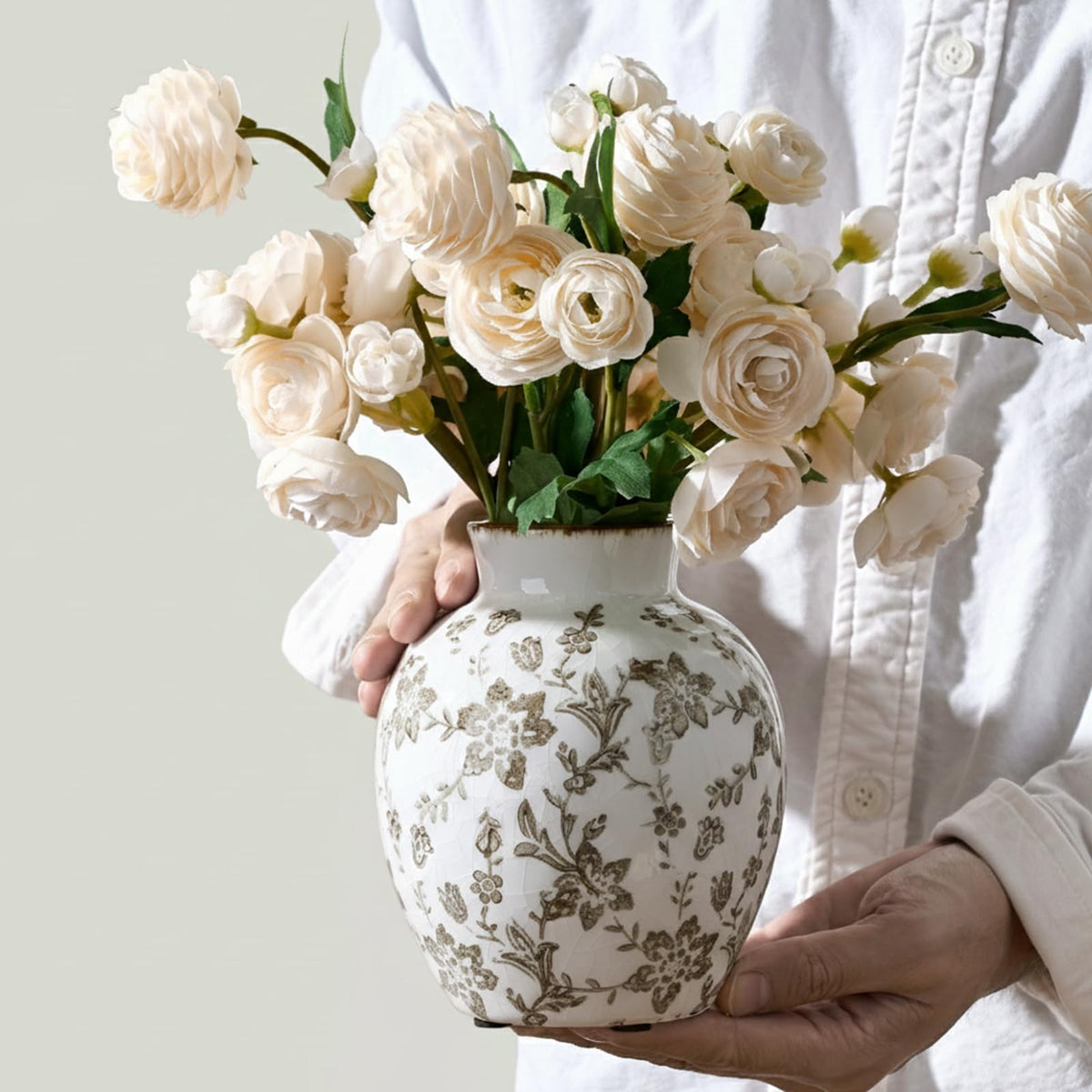 SIDUCAL Ceramic Vintage Vase 5 83 Inch Retro Ice Cracked - SIDUCAL Official Imagery - 5
