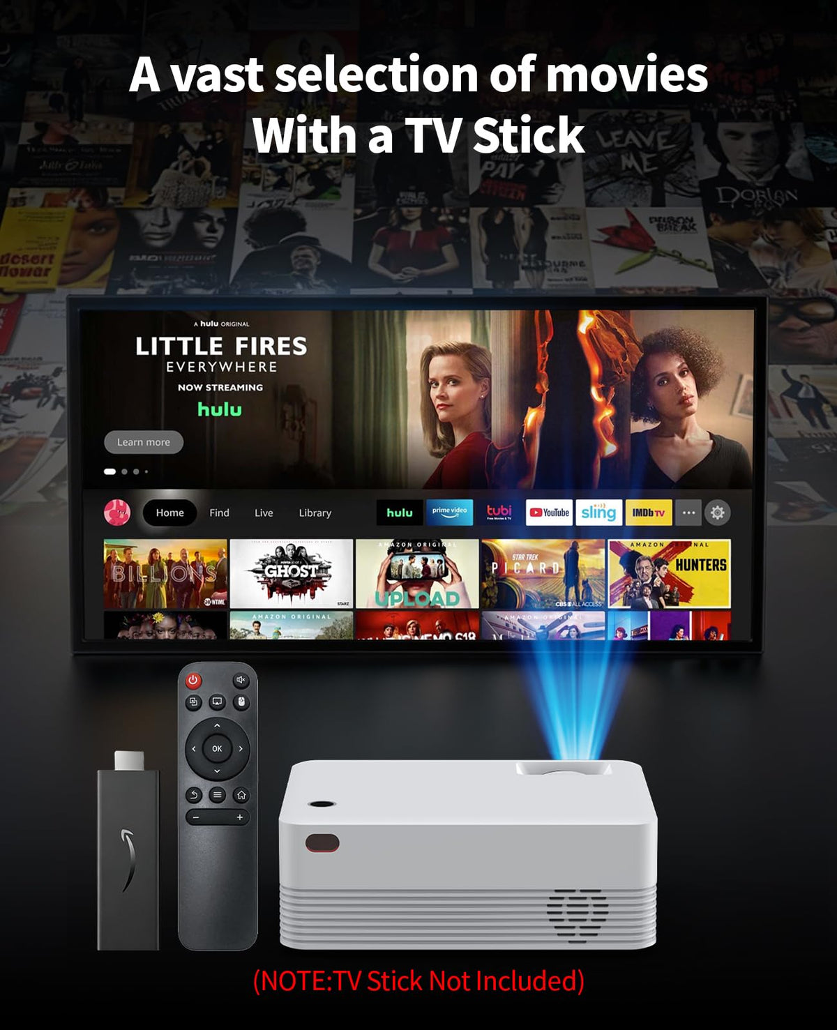 Portable Mini Projector Full HD 1080P 4K Support Video - ENUOSUMA Official Imagery - 3