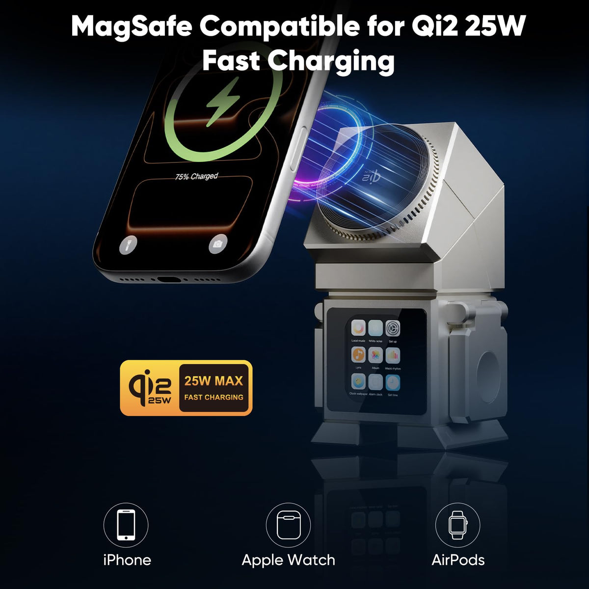 Robot 7 in 1 Qi2 2 25W Wireless Charging Station with - OxyGear Official Imagery - 4