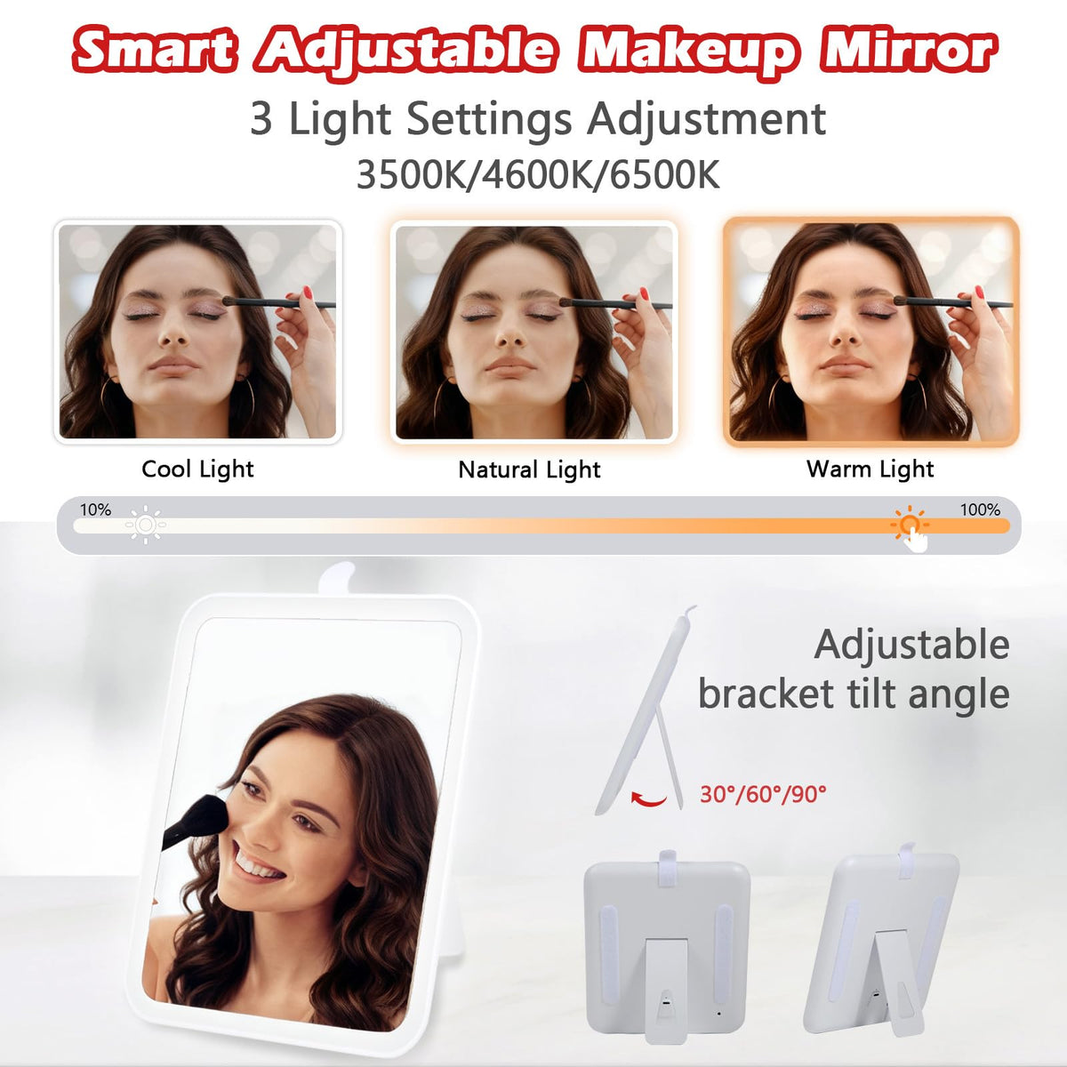 Travel Makeup Bag with Light Up Mirror Portable Makeup Bag - GIUWESOY Official Imagery - 3