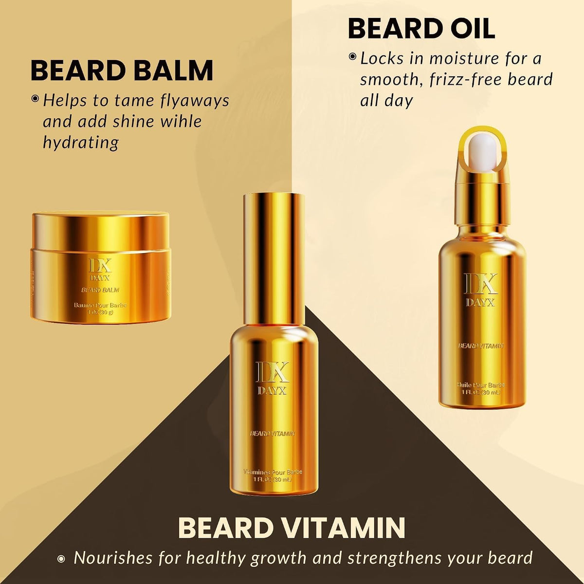 Beard Kit for Black Men Premium Beard Care Kit w Balm Oil - DayixCare Official Imagery - 6