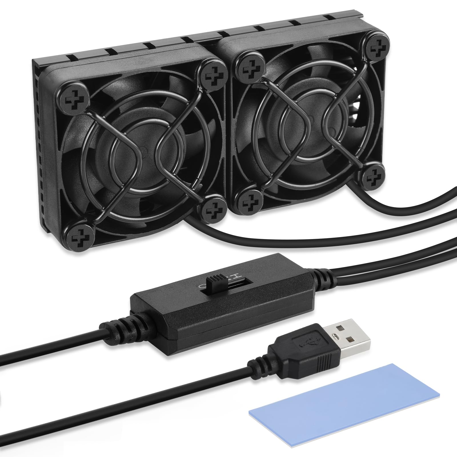 ELUTENG Dual USB Computer Cooling Fan High Speed 120mm Fan Adjust by ELUTENG - Angle View 10