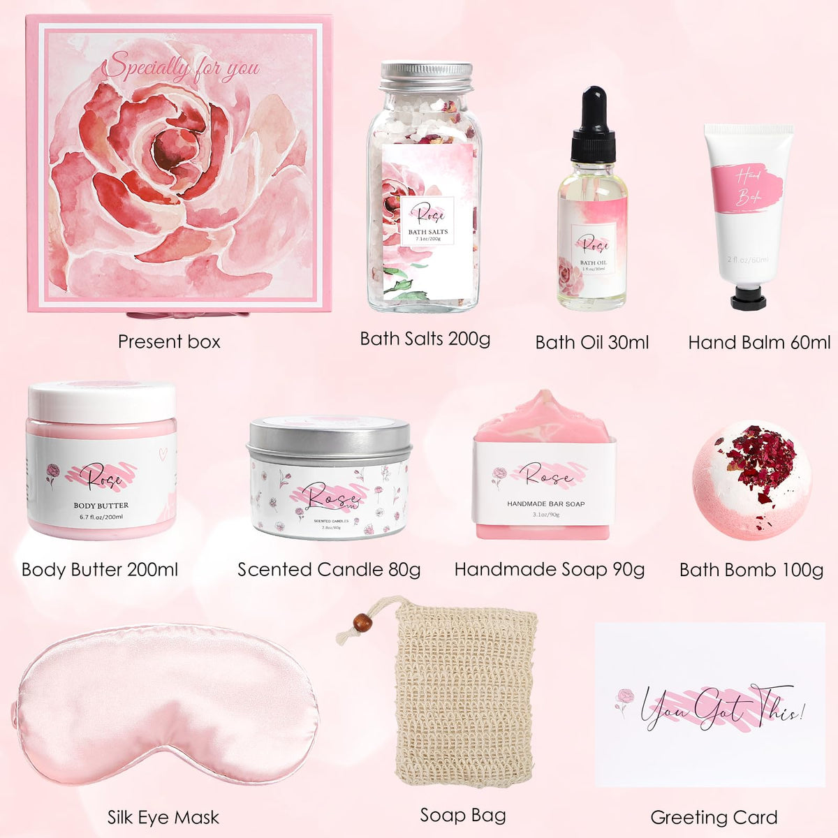 Mother s Day Gifts Rose Spa Gifts Set Bath Gifts Set for - Frerdui Official Imagery - 3