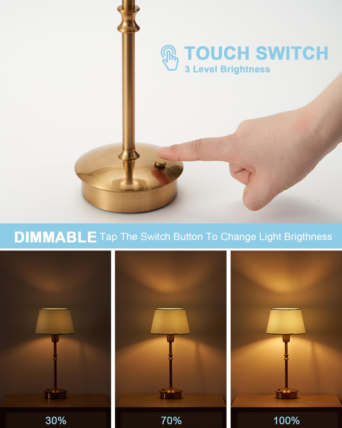 UMEXUS Cordless Rechargeable Table Lamp Small Battery - UMEXUS Official Imagery - 7
