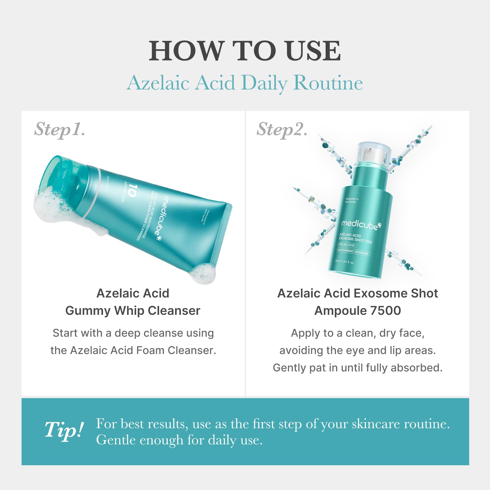 medicube Exosome Shot Azelaic Acid 7,500 PPM Spicule Facial Serum - medicube