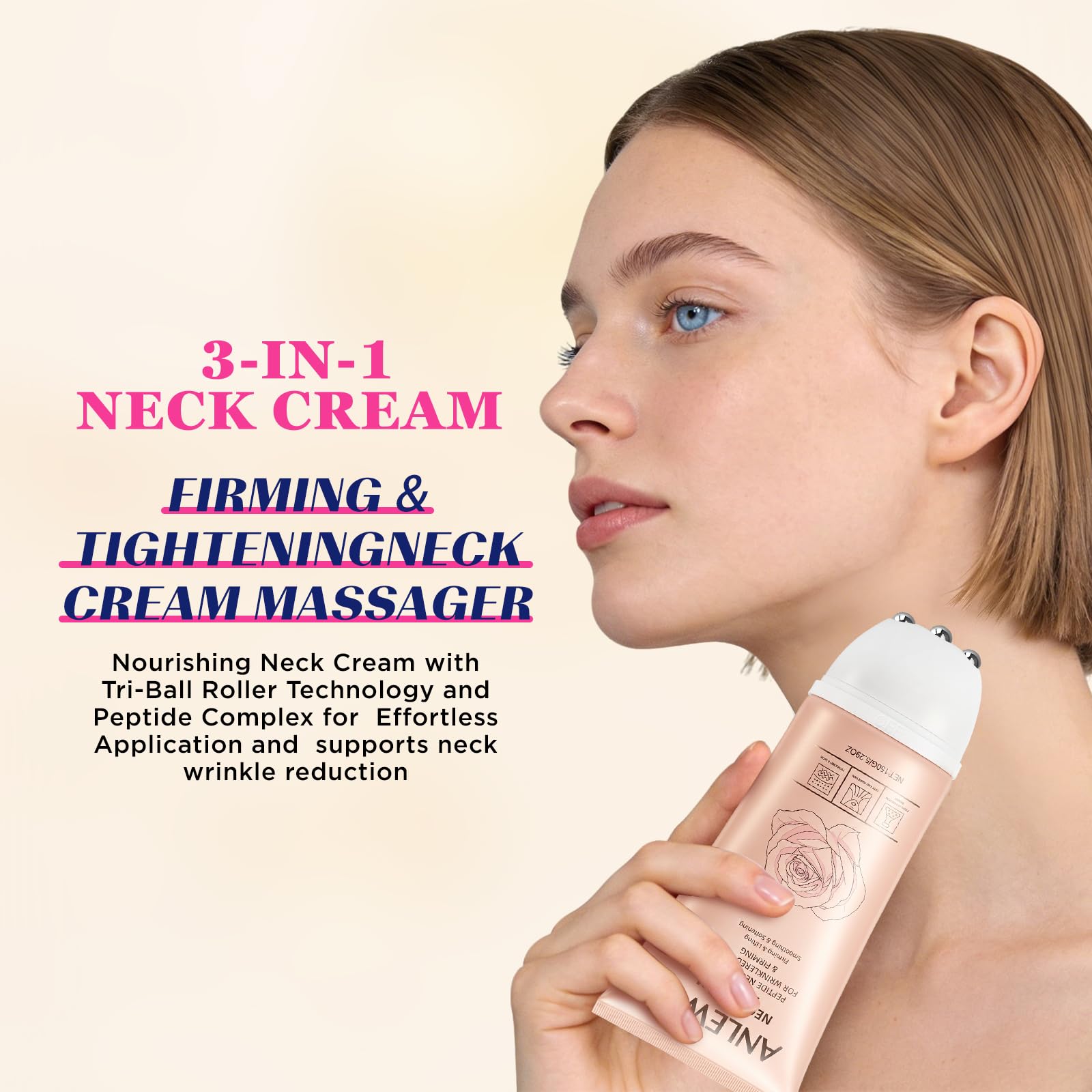 Camellia Neck Firming Cream with Massage Roller - Anlewo Official Imagery - 6