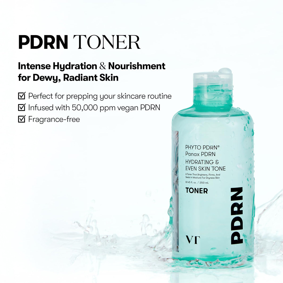 VT COSMETICS PDRN Toner Hydrating Facial Toner 8 45 fl oz - VT COSMETICS Official Product Imagery - 3