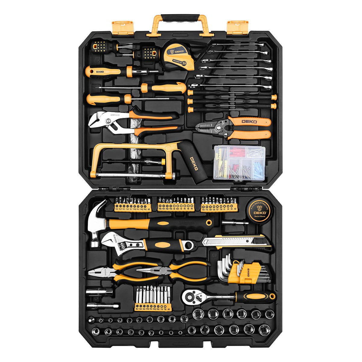 DEKOPRO 198 Piece Home Repair Tool Kit Wrench Plastic - DEKOPRO Official Imagery - 1