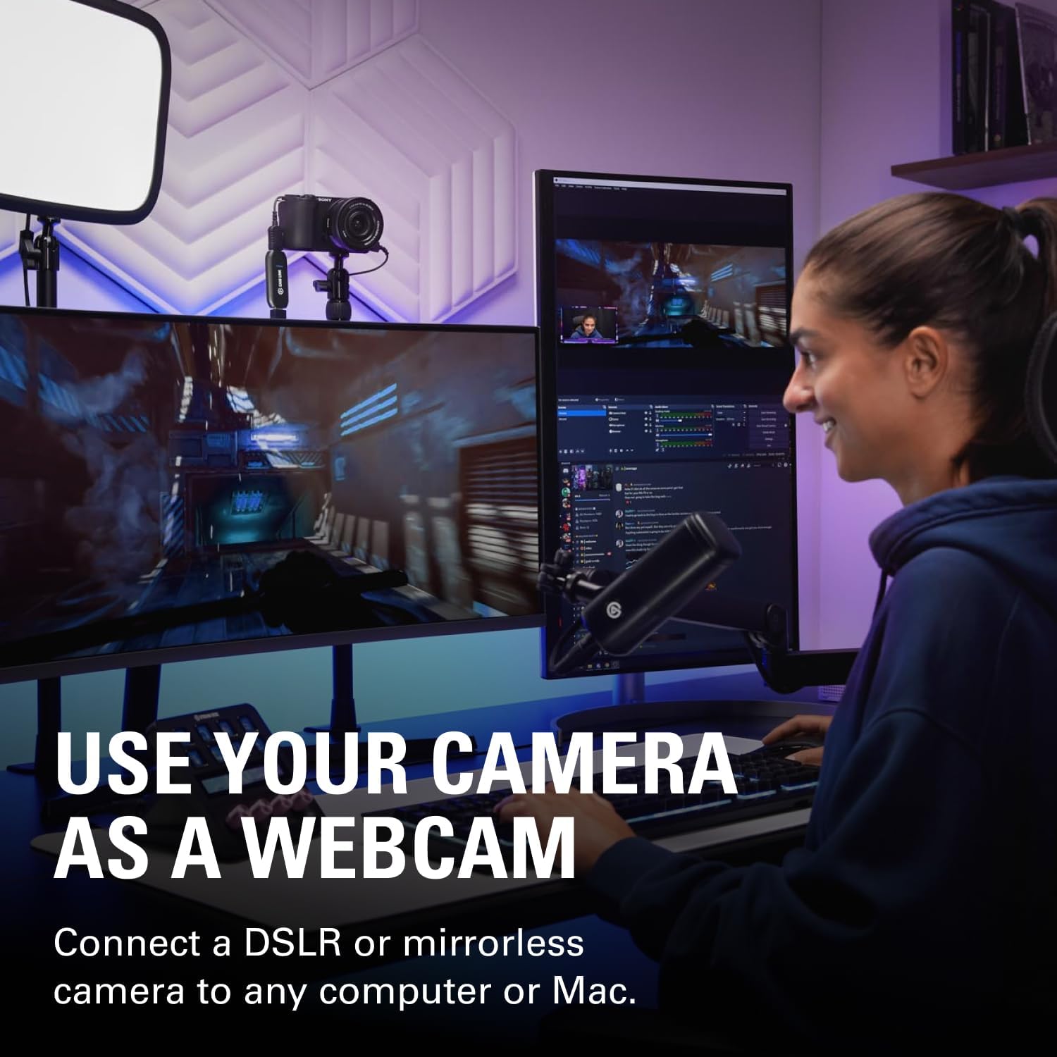 Elgato Cam Link 4K external capture card for DSLR, camcorder, and action camera used as a high-quality webcam.