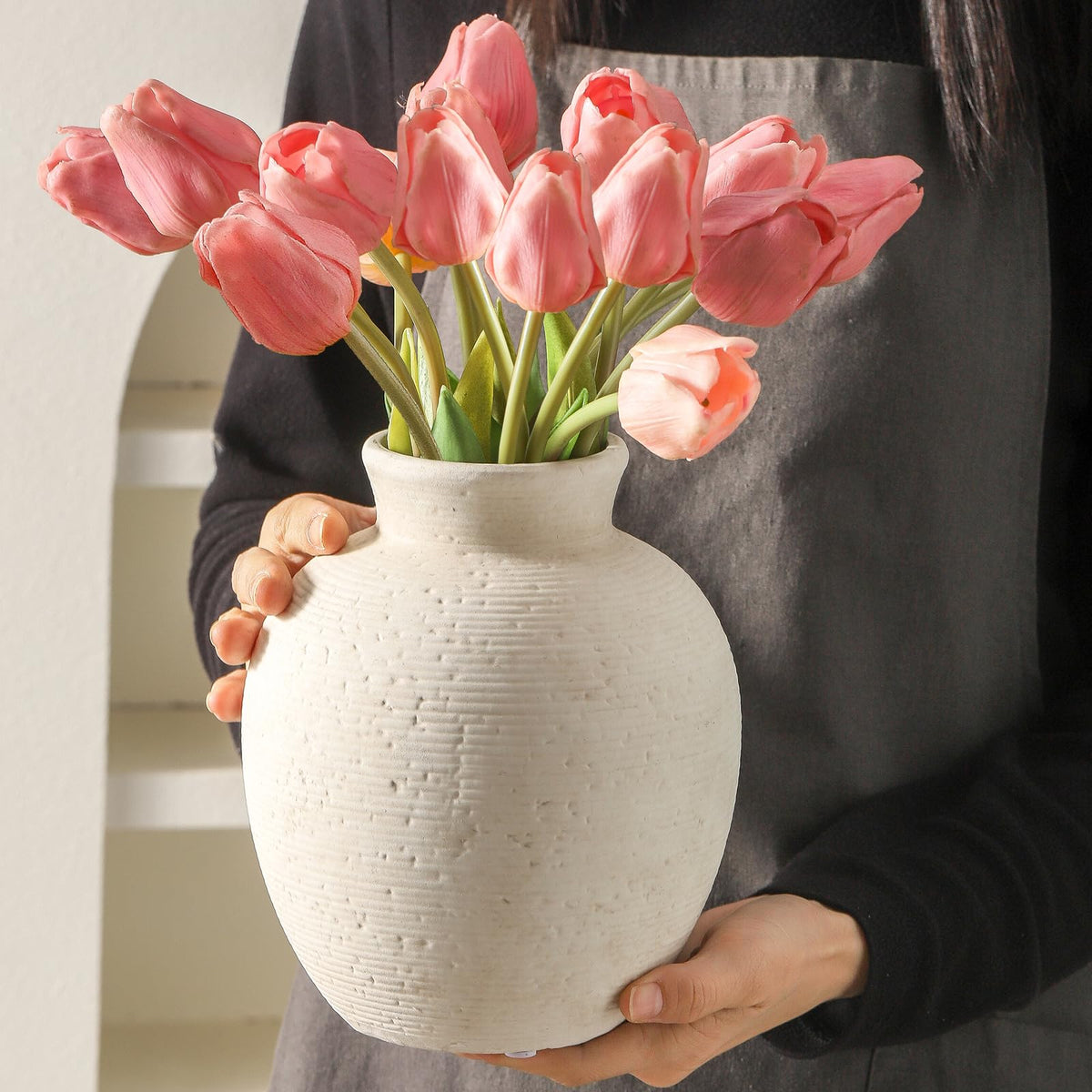 Ceramic Flower Vase Home Decor - Vanselia Official Imagery - 4