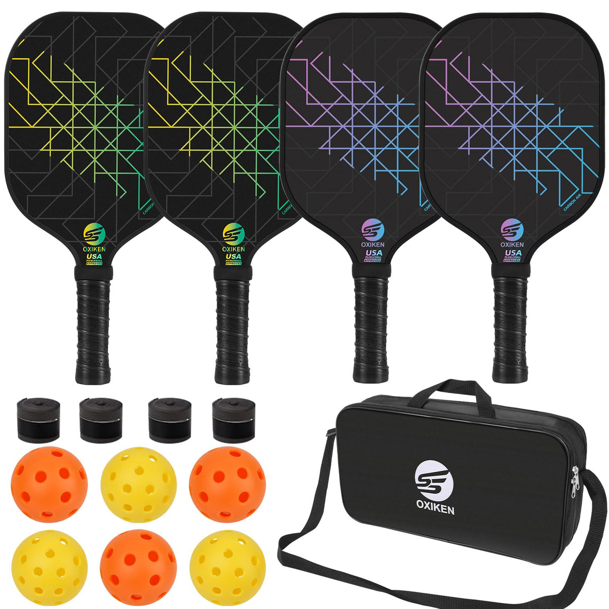 Pickleball Paddles Set of 4 USAPA Approved Pickleball Set - SS OXIKEN Official Imagery - 2