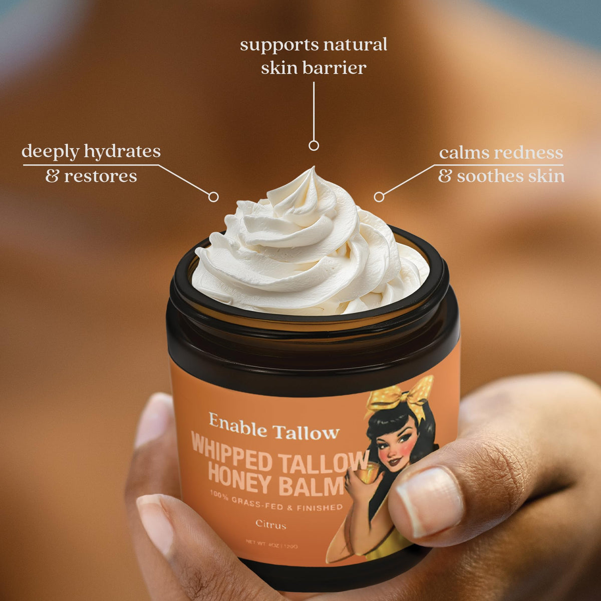 Face Body Cream Whipped Beef Tallow Manuka Honey Balm for - Enable Tallow Official Imagery - 4