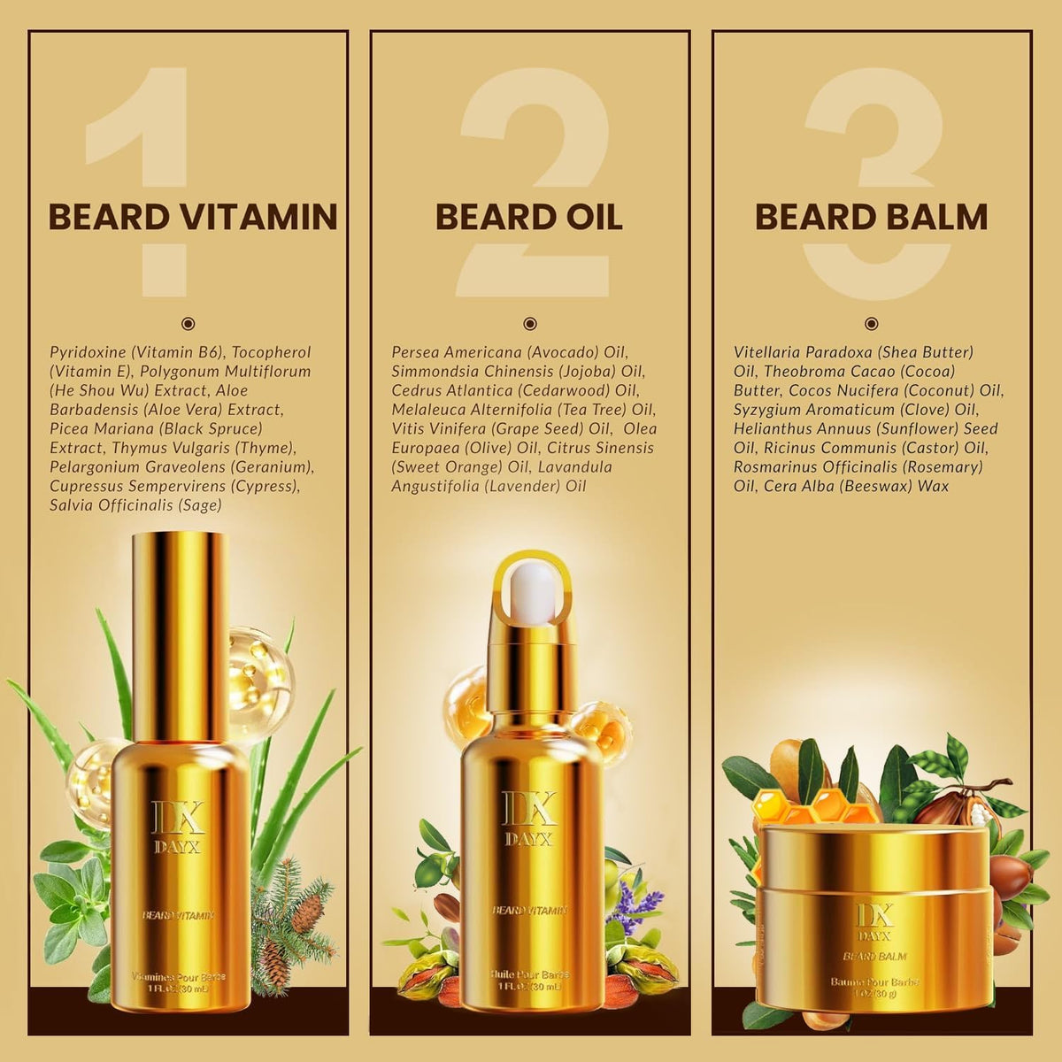 Beard Kit for Black Men Premium Beard Care Kit w Balm Oil - DayixCare Official Imagery - 7