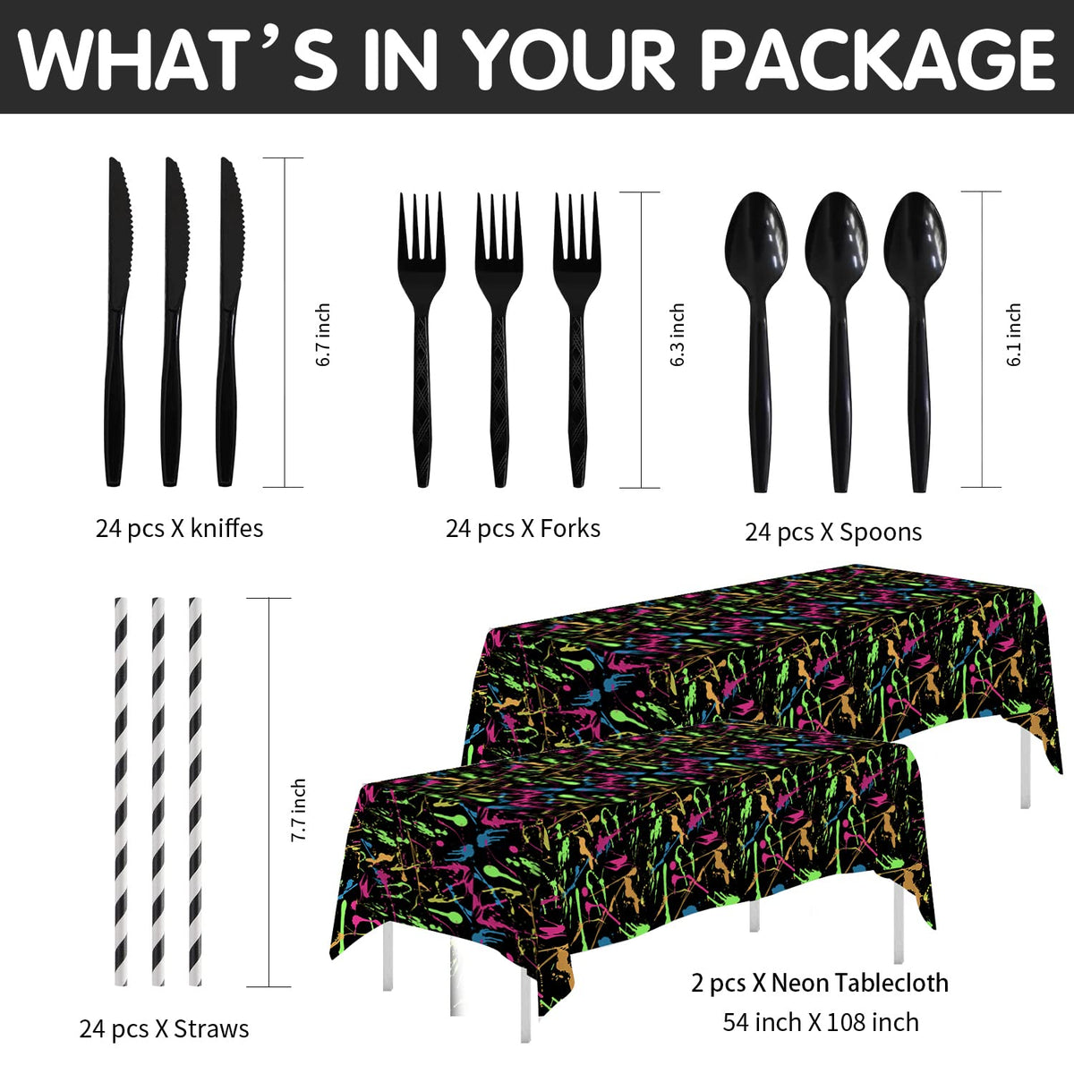 Neon Glow Party Supplies Graffiti Neon Theme Birthday - HIPVVILD Official Imagery - 4