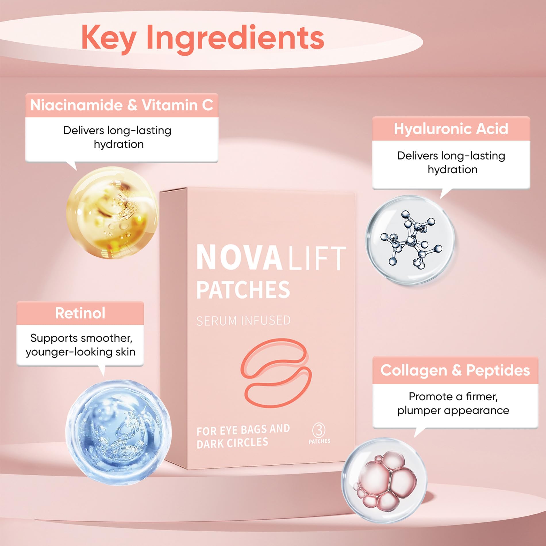 Eye Patches Under Eye Smile Line Patches - NOVALIFT Official Product Imagery - 3